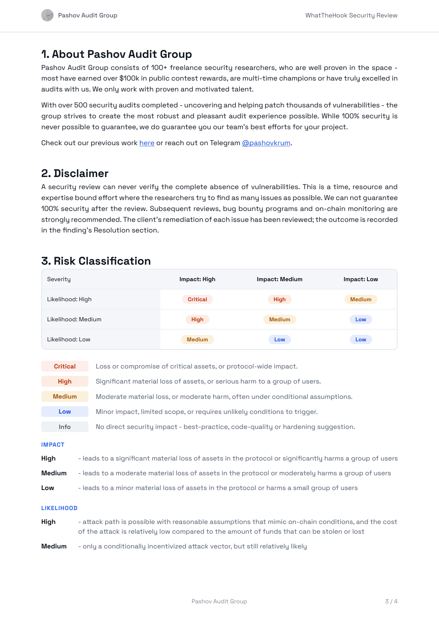 Pashov Audit Group — WhatTheHook security review, page 3 of 4